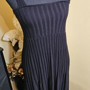 Zara Women's Ribbed Knit Black Dress